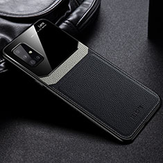 Silikon Hülle Handyhülle Gummi Schutzhülle Flexible Leder Tasche FL1 für Samsung Galaxy M31s Schwarz