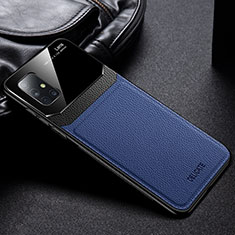 Silikon Hülle Handyhülle Gummi Schutzhülle Flexible Leder Tasche FL1 für Samsung Galaxy M51 Blau