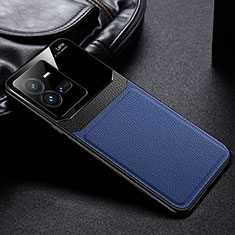 Silikon Hülle Handyhülle Gummi Schutzhülle Flexible Leder Tasche FL1 für Vivo iQOO 10 Pro 5G Blau