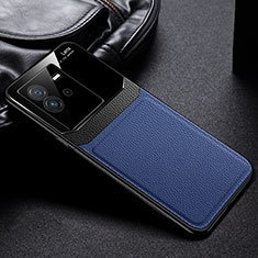 Silikon Hülle Handyhülle Gummi Schutzhülle Flexible Leder Tasche FL1 für Vivo iQOO Neo6 SE 5G Blau