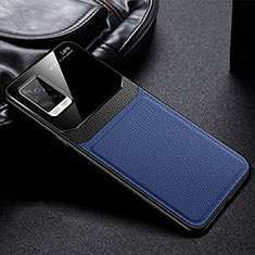 Silikon Hülle Handyhülle Gummi Schutzhülle Flexible Leder Tasche FL1 für Vivo V20 Blau