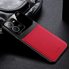 Silikon Hülle Handyhülle Gummi Schutzhülle Flexible Leder Tasche FL1 für Vivo X80 Lite 5G Rot