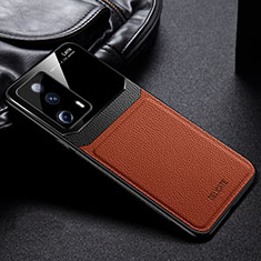 Silikon Hülle Handyhülle Gummi Schutzhülle Flexible Leder Tasche FL1 für Xiaomi Mi 13 Lite 5G Braun
