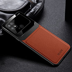 Silikon Hülle Handyhülle Gummi Schutzhülle Flexible Leder Tasche FL1 für Xiaomi Poco C40 Braun