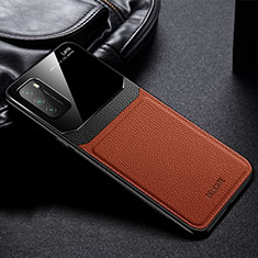 Silikon Hülle Handyhülle Gummi Schutzhülle Flexible Leder Tasche FL1 für Xiaomi Poco M3 Braun