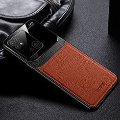Silikon Hülle Handyhülle Gummi Schutzhülle Flexible Leder Tasche FL1 für Xiaomi Redmi 10C 4G Braun