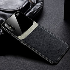 Silikon Hülle Handyhülle Gummi Schutzhülle Flexible Leder Tasche FL1 für Xiaomi Redmi 9AT Schwarz