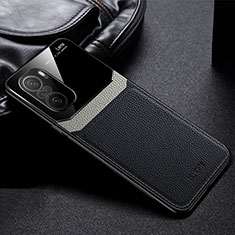 Silikon Hülle Handyhülle Gummi Schutzhülle Flexible Leder Tasche FL1 für Xiaomi Redmi Note 10 4G Schwarz