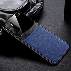 Silikon Hülle Handyhülle Gummi Schutzhülle Flexible Leder Tasche FL1 für Xiaomi Redmi Note 10T 5G Blau