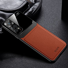 Silikon Hülle Handyhülle Gummi Schutzhülle Flexible Leder Tasche FL1 für Xiaomi Redmi Note 11 4G (2022) Braun