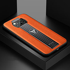 Silikon Hülle Handyhülle Gummi Schutzhülle Flexible Leder Tasche FL2 für Xiaomi Poco X3 NFC Orange