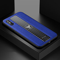 Silikon Hülle Handyhülle Gummi Schutzhülle Flexible Leder Tasche FL2 für Xiaomi Redmi 9A Blau