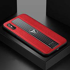 Silikon Hülle Handyhülle Gummi Schutzhülle Flexible Leder Tasche FL2 für Xiaomi Redmi 9A Rot
