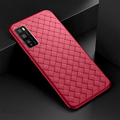 Silikon Hülle Handyhülle Gummi Schutzhülle Flexible Leder Tasche für Huawei Enjoy 20 Pro 5G Rot