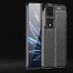 Silikon Hülle Handyhülle Gummi Schutzhülle Flexible Leder Tasche für Huawei Honor 90 Pro 5G Schwarz