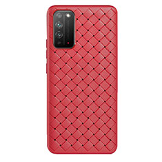 Silikon Hülle Handyhülle Gummi Schutzhülle Flexible Leder Tasche für Huawei Honor X10 5G Rot