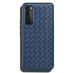Silikon Hülle Handyhülle Gummi Schutzhülle Flexible Leder Tasche für Huawei Nova 7 5G Blau