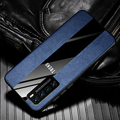 Silikon Hülle Handyhülle Gummi Schutzhülle Flexible Leder Tasche für Huawei Nova 7 Pro 5G Blau