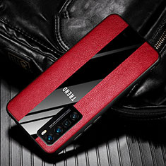 Silikon Hülle Handyhülle Gummi Schutzhülle Flexible Leder Tasche für Huawei Nova 7 Pro 5G Rot