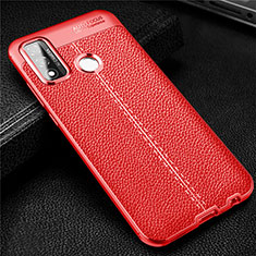 Silikon Hülle Handyhülle Gummi Schutzhülle Flexible Leder Tasche für Huawei P Smart (2020) Rot