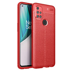 Silikon Hülle Handyhülle Gummi Schutzhülle Flexible Leder Tasche für OnePlus Nord N10 5G Rot