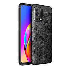 Silikon Hülle Handyhülle Gummi Schutzhülle Flexible Leder Tasche für Oppo A74 4G Schwarz