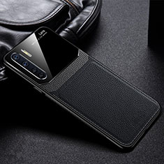 Silikon Hülle Handyhülle Gummi Schutzhülle Flexible Leder Tasche für Oppo A91 Schwarz