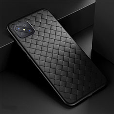 Silikon Hülle Handyhülle Gummi Schutzhülle Flexible Leder Tasche für Oppo A92s 5G Schwarz