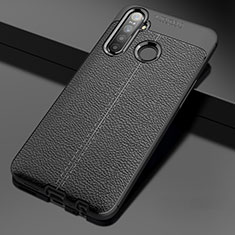 Silikon Hülle Handyhülle Gummi Schutzhülle Flexible Leder Tasche für Realme 5s Schwarz