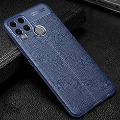 Silikon Hülle Handyhülle Gummi Schutzhülle Flexible Leder Tasche für Realme C15 Blau