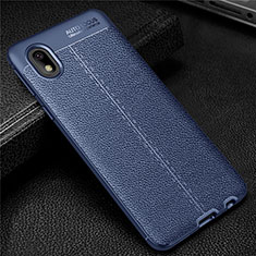 Silikon Hülle Handyhülle Gummi Schutzhülle Flexible Leder Tasche für Samsung Galaxy A01 Core Blau