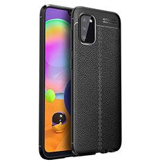 Silikon Hülle Handyhülle Gummi Schutzhülle Flexible Leder Tasche für Samsung Galaxy A03s Schwarz