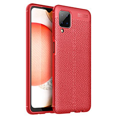 Silikon Hülle Handyhülle Gummi Schutzhülle Flexible Leder Tasche für Samsung Galaxy A12 Nacho Rot