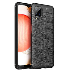 Silikon Hülle Handyhülle Gummi Schutzhülle Flexible Leder Tasche für Samsung Galaxy A12 Schwarz