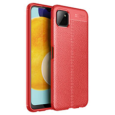 Silikon Hülle Handyhülle Gummi Schutzhülle Flexible Leder Tasche für Samsung Galaxy A22 5G Rot