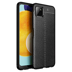Silikon Hülle Handyhülle Gummi Schutzhülle Flexible Leder Tasche für Samsung Galaxy A22 5G Schwarz