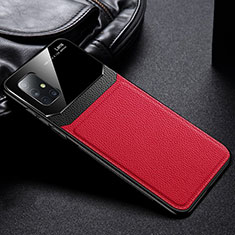 Silikon Hülle Handyhülle Gummi Schutzhülle Flexible Leder Tasche für Samsung Galaxy A71 5G Rot