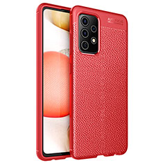 Silikon Hülle Handyhülle Gummi Schutzhülle Flexible Leder Tasche für Samsung Galaxy A72 5G Rot