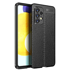 Silikon Hülle Handyhülle Gummi Schutzhülle Flexible Leder Tasche für Samsung Galaxy A73 5G Schwarz
