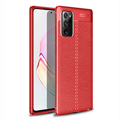 Silikon Hülle Handyhülle Gummi Schutzhülle Flexible Leder Tasche für Samsung Galaxy Note 20 5G Rot