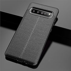 Silikon Hülle Handyhülle Gummi Schutzhülle Flexible Leder Tasche für Samsung Galaxy S10 5G SM-G977B Schwarz