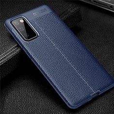 Silikon Hülle Handyhülle Gummi Schutzhülle Flexible Leder Tasche für Samsung Galaxy S20 FE (2022) 5G Blau