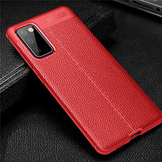 Silikon Hülle Handyhülle Gummi Schutzhülle Flexible Leder Tasche für Samsung Galaxy S20 FE 5G Rot