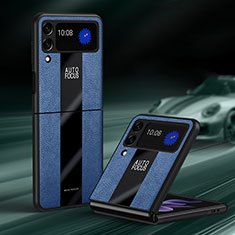 Silikon Hülle Handyhülle Gummi Schutzhülle Flexible Leder Tasche für Samsung Galaxy Z Flip3 5G Blau