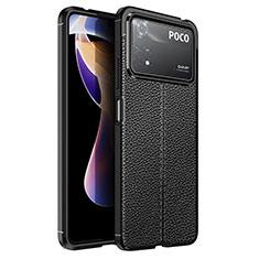Silikon Hülle Handyhülle Gummi Schutzhülle Flexible Leder Tasche für Xiaomi Poco X4 Pro 5G Schwarz