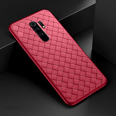 Silikon Hülle Handyhülle Gummi Schutzhülle Flexible Leder Tasche für Xiaomi Redmi 9 Prime India Rot