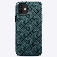 Silikon Hülle Handyhülle Gummi Schutzhülle Flexible Leder Tasche H01 für Apple iPhone 12 Grün