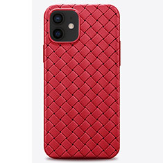 Silikon Hülle Handyhülle Gummi Schutzhülle Flexible Leder Tasche H01 für Apple iPhone 12 Mini Rot
