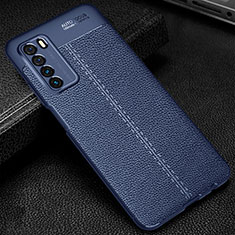 Silikon Hülle Handyhülle Gummi Schutzhülle Flexible Leder Tasche H01 für Huawei Honor Play4 5G Blau