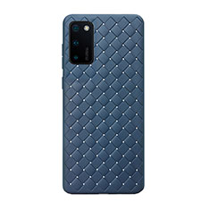 Silikon Hülle Handyhülle Gummi Schutzhülle Flexible Leder Tasche H01 für Huawei Honor View 30 5G Blau